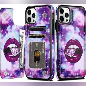 iPhone 12 & iPhone 12 Pro Slim Wallet Case 5G 6.1" Credit Card Slots Flip
